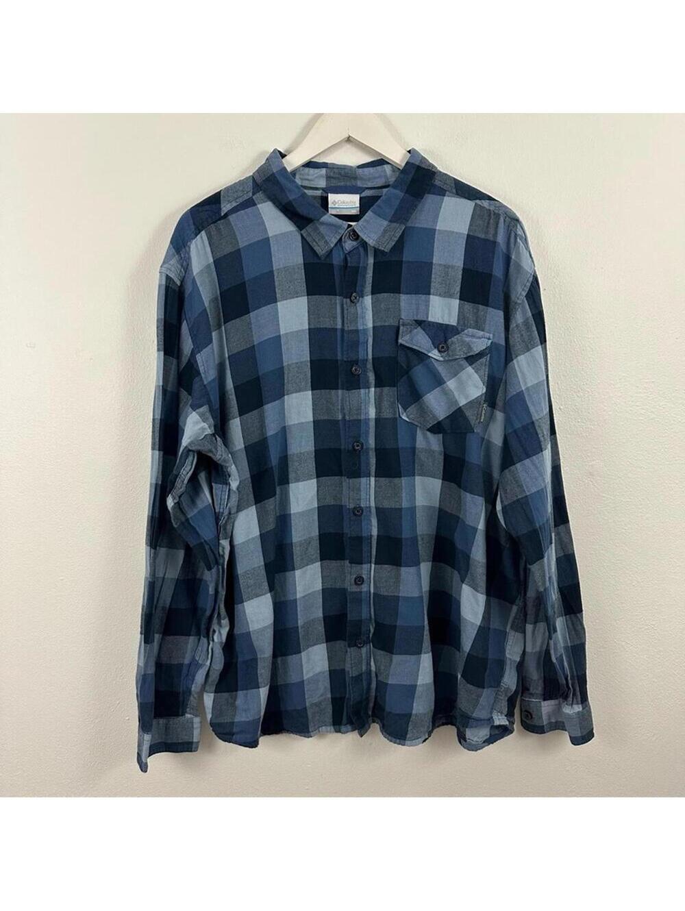 Columbia Men's Flannel Plaid Button Down Long Sleeve Shirt Size XXL